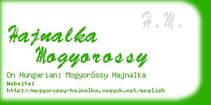 hajnalka mogyorossy business card