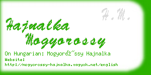 hajnalka mogyorossy business card